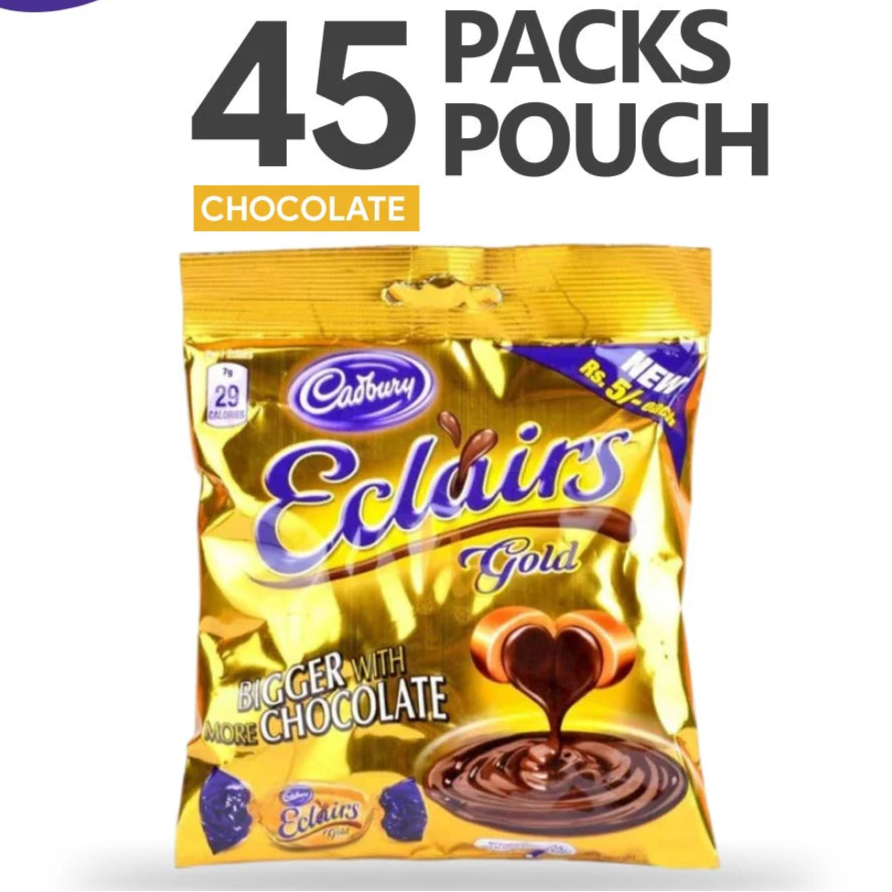 Cadbury | Eclairs Gold Candy – Chocolate Flavored (45-Packs)