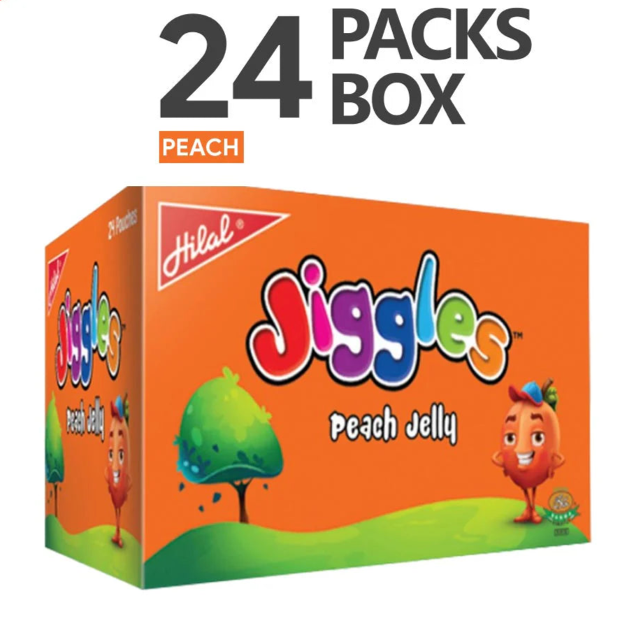 Hilal Jiggles Peach Jelly – Peach Flavored (24-Packs)